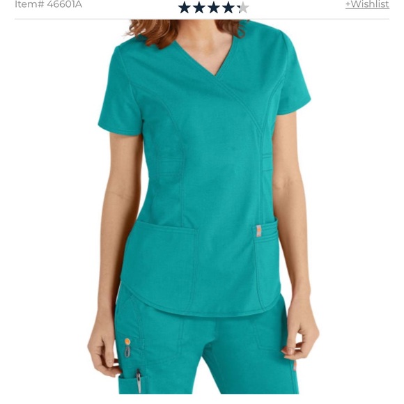 NEW TEAL SCRUB TOP SIZE LARGE - Picture 1 of 2